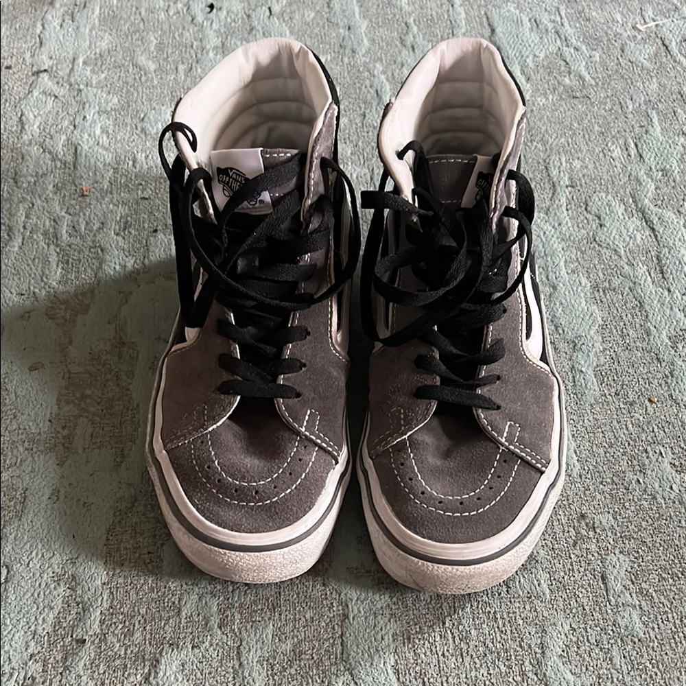 Vans Black and Gray High-Top Shoes